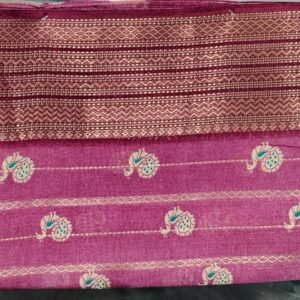 Pink Peacock  Printed Daily Wear Saree