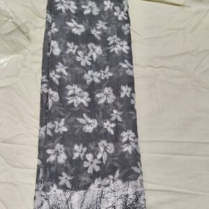 Grey Floral  Printed Daily Wear Saree