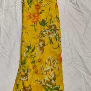 Yellow Floral  Printed Daily Wear Saree