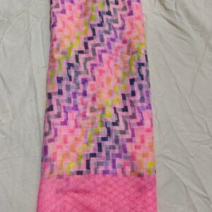 Pink Curve Printed Daily Wear Saree | Soft Lightweight Saree for Women